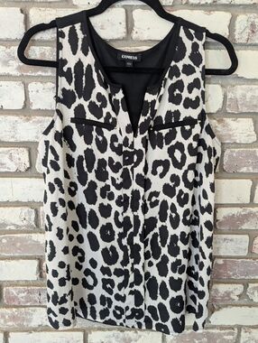 Express Leopard Print V-Neck Hudson Tank